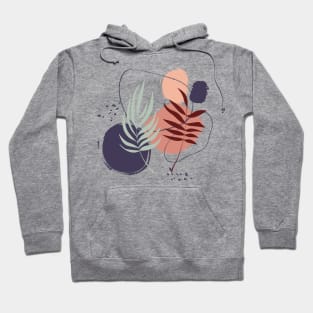 Abstract shapes and tropical leaves digital design Hoodie